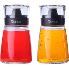 5.5oz Oil and Vinegar Cruets - Glass Dispensers for Oil and Vinegar with Sealing Caps - 2 Pc Set