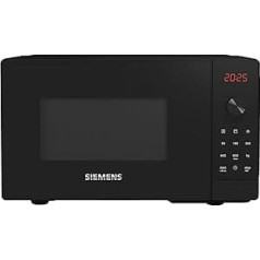 Siemens FE023LMB2 iQ300 Microwave, 44 x 26 cm, 800 Watt, Turntable 27 cm, Door Hinge Left, cookControl8 Automatic Programmes, Grill Function, Black, 20 L
