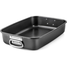 MGE - Casserole Dish - Baking Moulds - Dishwasher Safe - Casserole Dish Lasagna - Baking Tray - Casserole Dish Gratin Mould for Lasagna with Handles - Steel Roasting Dish with Non-Stick Coating - 39 x