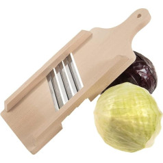SIDCO Cabbage Slicer, Vegetable Slicer, Sauerkraubel, Cabbage Slicer, Cucumber Slicer, 3 Knives, Wooden Slicer