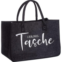 Brandsseller Felt Bag XXL Approx. 49 x 34 x 27 cm | Leisure Bag Made of Felt | Practical Shopping Bag | Shopping Bag with Embroidered Lettering