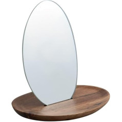 Spirella Alesia Bathroom Mirror Design Portable Vanity Mirror for Bathroom with Storage Mirror Acacia Wood for Vanity, Brown, 21 x 14 x 20 cm