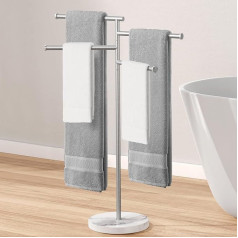 BTH219S4-2 Standing Towel Rail 4 Arms Swivelling Bath Towel Holder Marble Towel Rail Bathroom Brushed