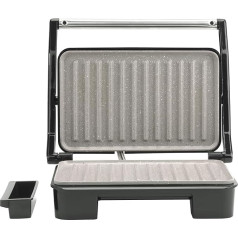 Salter Marblestone Health Grill, Panini Maker with Non-Stick Coating, No Oil Required, Floating Hinge, Automatic Temperature Control, Removable Draining Tray, 750 W