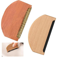 Cashmere Comb Set (2 Pieces) Wooden Sweater Razor and Portable Pilling Comb for Cashmere Wool, Knitwear, Scarves, Delicate Fabrics, Multi-Head Fabric Shaver for Detilling Clothes, Compact