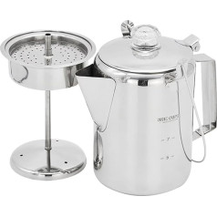 Easy Pouring Coffee Maker Hinged Lid Coffee Percolator 9 Cup Stainless Steel Coffee Pots For Camping And Home Use