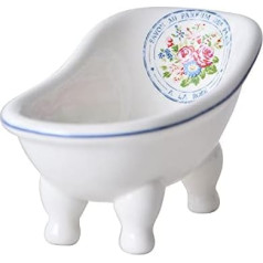 Vintage Clawfoot Bathtub Soap Dish for Bathroom Shower - Decorative French Country Ceramic Soap Dish, Sponge Holder, Bathtub Container Bar Soap Dish Holder for Bathroom, Kitchen