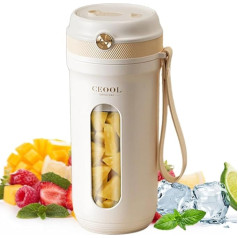 Portable Blender 350ml Personal Blender Bottle with 10 Blades and Straw for Shakes and Smoothie Maker, Powerful Personal Juicer for Office, Travel, Sports, USB Rechargeable
