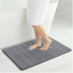 Homaxy Memory Foam Bathroom Bath Mat, Absorbent Non-Slip Bath Mat, Washable Bath Mat – 60 x 90 cm, Dark Grey