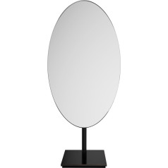 Nicesail Cosmetic Mirror Black Bronze Makeup Mirror Standing Luxury Single-sided Mirror Italian Style Vintage Elegant Table Mirror Oval 360° Rotation 18 x 30 cm