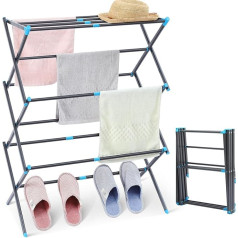 Foldable Clothes Dryer, 3 Tier Clothes Airer, Foldable Compact, Space-Saving Stand Dryer for Laundry Room, Foldable Clothes Dryer, Graphite