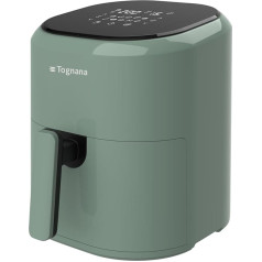 Tognana Iridea 4.5L Air Fryer with Container and Non-Stick Grill and Digital Display, Sage Green