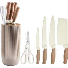 Kitchen Knife Set with Block, 6 Piece Professional Knife Set for Kitchen, Rustproof Knife Set, Suitable for Home and Restaurant