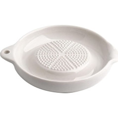 Porcelain Garlic Onion Grater Plate, Ceramic Grater Plate for Ginger, Garlic, Onion, Cheese, Lemon, Chocolate, Vegetables and Fruits for Kitchen (Grinder)