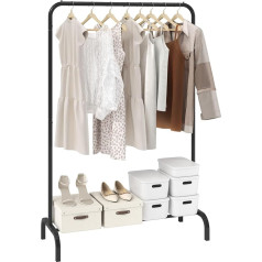 VEVOR Clothes Rack, Coat Rack, 1 Clothes Rail, Heavy Duty Clothes Rack, Black, 400 x 1010 x 1510 mm, Clothes Rack for Bedroom, Laundry Room, Dressing Room, Entrance, etc.