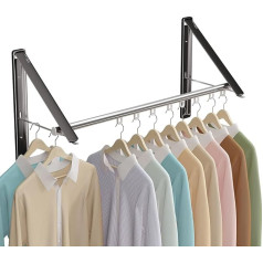 2 x Black Folding Clothes Airer Clothes Airer Wall Mounted