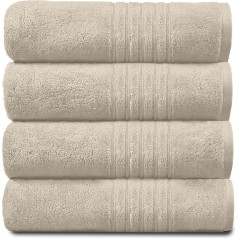 GC GAVENO CAVAILIA 4 Pack Washable Quick Dry 100% Egyptian Cotton Bath Towels Cream