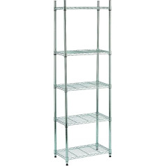 King Home S1775002 5-Tier Shelving Unit 60 x 35 x 180 H Chrome