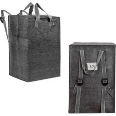 Multifunctional Moving Bags with Adjustable Backpack Straps, Waterproof and Foldable Moving Boxes Can Be Used as Moving Bags, Underbed Storage, Backpack and Travel Bag (Black, Pack of 2)