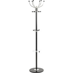 Haku-Möbel Coat Rack Stand in Chrome Black, S