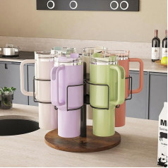 Stanley Cup Organiser, Rotating Organizer Holder, Holds 6 Cups (Vintage Brown)