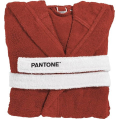 Pantone™ Terry Towelling Bathrobe for Men and Women with Hood and Large Pockets 100% Cotton Oeko-Tex Certified 400 GSM Bathrobe for Men and Women Soft and Absorbent with Hooks, Barn Red