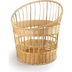 LACOR - 63492 - Panera Baguette, Panera for Storing Bread, Wicker Basket, Polypropylene with Stainless Steel Reinforcement, 32 x 42 cm, Light Brown