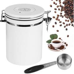 Coffee Canister Airtight Stainless Steel 2.8 L - Coffee Bean Container Made of Stainless Steel with Stainless Steel Spoon Vacuum Coffee Tin Coffee Beans Container for Tea Nuts Cocoa Longer and
