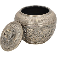 Zerodis Contemporary Steel Tea Canister Kitchen Storage Tin Tea Storage Tin Vintage Alloy Ornaments Tea Bag Tin Decorative Storage Container for Loose Tea