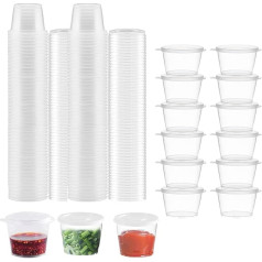Small Sauce Pots with Lids Reusable Small Plastic Containers with Lids Small Sauce Pots with Lids for Chutney, Ketchup, Salads, Chili Sauce, Indoor or Outdoor Activities, 25ml