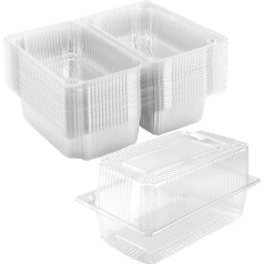 PINGEUI 100 Pieces Clear Cake Boxes 7.2 Inch Plastic Cupcake Containers with Lids Square Cake Box Storage Box for Salad Sandwich Dessert Cake Slice Muffin Cheese Pasta