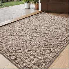 DEXI Dirt Trapper Mat 44 x 76 cm, Non-Slip Doormat Indoor, Washable Door Mat, Absorbent Door Mat for Entrance, Front Door, Patio, Hallway, Beige