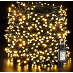 BrizLabs Christmas Tree Fairy Lights Outdoor, 100 m, 1000 LEDs, Warm White, Christmas Fairy Lights, Outdoors, Power-Operated, 8 Modes, Waterproof, Fairy Lights for Indoors, Garden, Wedding, Party