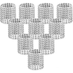 Anloo Napkin Rings, Silver Bling Rhinestone Diamond Napkin Buckles for Table Decoration, Wedding, Dinner, Party, DIY Decoration, Set of 100