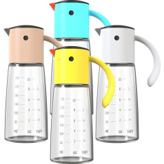 Vucchini 4-Pack Oil Bottle, 360 ml, Leak-Proof, Beautiful Bird-like Vinegar Glass Bottle, with Removable Auto Flip Cap, Non-Slip Handle, Drip Free Olive Oil Jar for Kitchen, Cooking