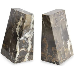 Himalayan Marble Bookends - Black/Gold