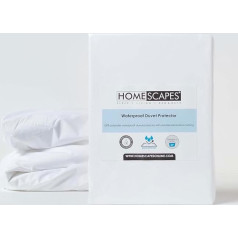 HOMESCAPES Waterproof Duvet Cover 155 x 220 cm, Duvet Protector Waterproof, Hypoallergenic & Washable
