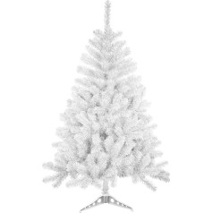 SOLAGUA NAVIDAD Artificial Christmas Tree, Tinsel Leaf Fir 120-210 cm Trees with Plastic Cover (Shiny White, 120 cm 184Tips)