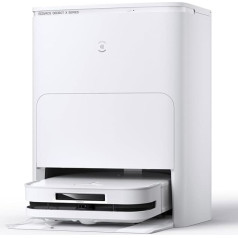 ECOVACS Deebot X5 Omni Robot Vacuum Cleaner with Mop Function, 12,800Pa Robot Vacuum Cleaner, ZeroTangle Technology, TruEdge™ Edge Mopping, 70°C Hot Water Mop Washing, Auto Lifting of the Mop,