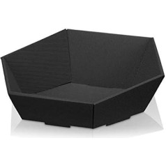 Weinkarton24.com Pack of 10 Hampers Swing Black Mini Hexagonal 240 x 220 x 48/85 mm for Birthdays
