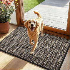Doormat 60 x 90 cm Indoor Dirt Trapper Mat, Black Door Mat, Non-Slip Washable Doormat Carpet Floor Mat for Garden, Kitchen, Patio, Hallway, Porch