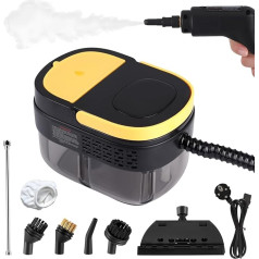 Handheld Steam Cleaner, 1600ml Portable Steam Cleaner with 7 Accessories, Smart Touch, Adjustable in 3 Levels, Multifunctional Steamer, Cleaning for Carpet, Curtains, Sofa, Kitchen