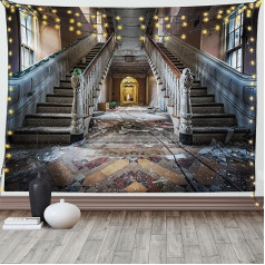 ABAKUHAUS Rustic Tapestry and Bedspread, Abandoned Opera House, Soft Microfiber Fabric Wall Decoration for Bedroom, 230 x 140 cm, Brown Beige