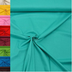 MAGAM-Stoffe Alina Cotton Fabric, 100% Cotton, Oeko-Tex, Sold by the Metre Coupon (250 cm, Turquoise)