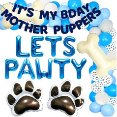 JeVenis Dog Birthday Party Balloon Garland Kit Puppy Party Decorations Lets Pawty Party Supplies Puppy Birthday Blue Dog Birthday Decorations