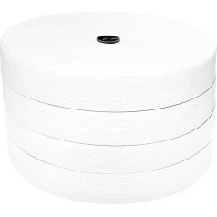 80 Meters Elastic Band for Sewing, Various Widths Available Elastic Band for Sewing, Wide Elastic Band, Rubber for Sewing and Crafts, Rubber for Clothing, (White, 2 x 20 mm)