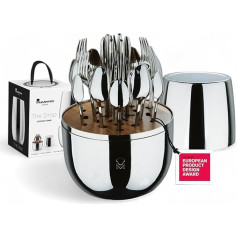 MasterPRO THE DROP - Das elegante 24-teilige Besteckset für 6 Personen - aus Edelstahl - Revolutionäres Design in Eiform - Kreative Geschenksidee für Hochzeiten, Weihnachten, Ostern