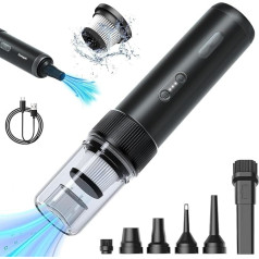 Cordless Handheld Vacuum Cleaner, 15000Pa 120 W Mini Car Vacuum Cleaner Strong with LED Display, Portable Rechargeable Handheld Vacuum Cleaner for Car, Home, Kitchen, Pet Hair