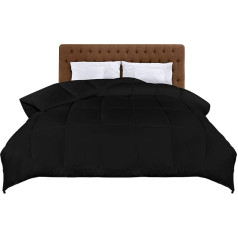 Utopia Bedding Summer Duvet with Filling, 200 gsm, Microfibre Quilt (260 x 220 cm, Black)