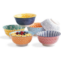 20oz Porcelain Cereal Bowls Set of 6 6 Inch Soup Bowls Ceramic Bowls for Cereal Soup Salad Pasta Colorful Bowls